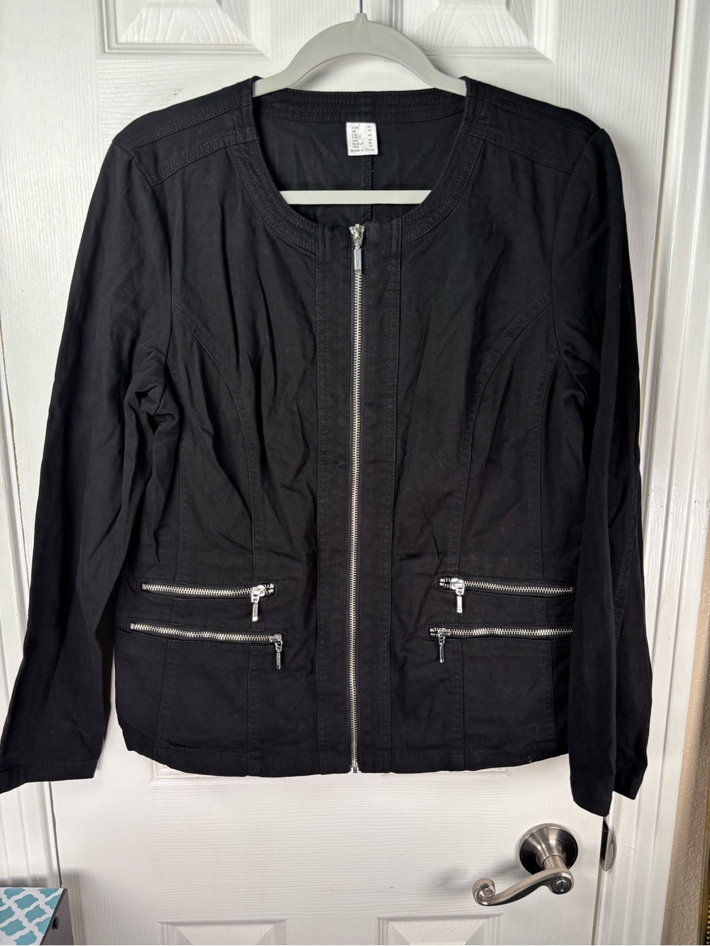 Black Women's Zip-Front Casual Jacket size 10